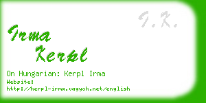 irma kerpl business card